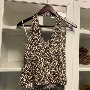 American eagle leopard halter top